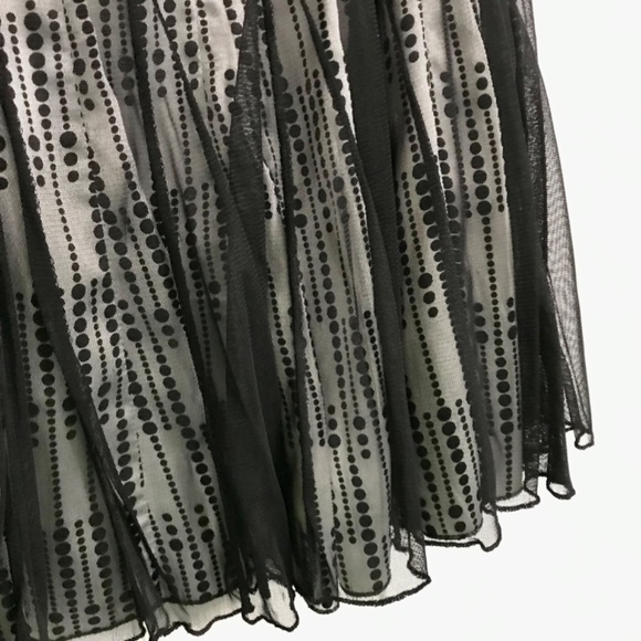 Y2K Costa Blanca Skirt Size 4/S Offset Ribbon Bow Sheer Black White - Picture 4 of 6